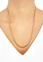 3.5 Millimeter Solid Curb Chain Necklace in Gold Over Silver