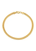 .5 Millimeter Solid Curb Chain Bracelet  in Gold over Sterling Silver