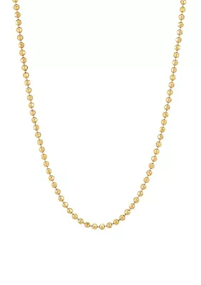 2.5 Millimeter Solid Bead Chain Necklace in Gold Over Sterling Silver