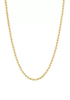 2.5 Millimeter Solid Bead Chain Necklace in Gold Over Sterling Silver