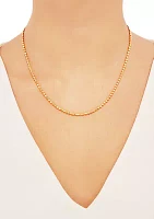 2.5 Millimeter Solid Bead Chain Necklace in Gold Over Sterling Silver