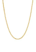 2.5 Millimeter Solid Bead Chain Necklace in Gold Over Sterling Silver