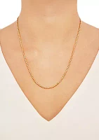 2.5 Millimeter Solid Bead Chain Necklace in Gold Over Sterling Silver