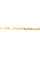 4.3 Millimeter Beveled Figaro Chain Necklace in Gold Over Sterling Silver