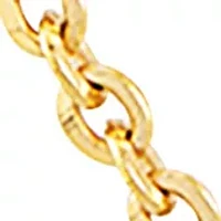 2.9 Millimeter Solid Oval Cable Chain Necklace  in Gold Over Silver