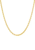 2.9 Millimeter Solid Oval Cable Chain Necklace  in Gold Over Silver