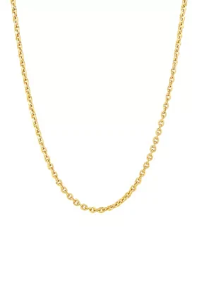 2.9 Millimeter Oval Cable Chain Necklace in Gold Over Sterling Silver