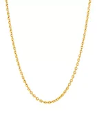 2.9 Millimeter Oval Cable Chain Necklace in Gold Over Sterling Silver