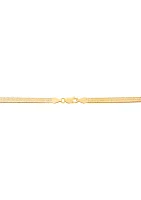 4.5 Millimeter Solid Herringbone Chain Necklace in Gold Over Sterling Silver