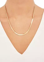 4.5 Millimeter Solid Herringbone Chain Necklace in Gold Over Sterling Silver