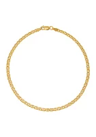 Millimeter Solid Mariner Chain Bracelet in Gold over Sterling Silver