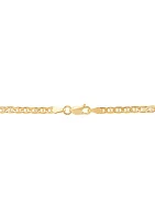 .2.8 Millimeter Solid Mariner Chain Necklace  in Gold Over Sterling Silver