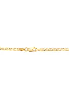 2.5 Millimeter Solid Mariner Chain Necklace in Gold Over Sterling Silver