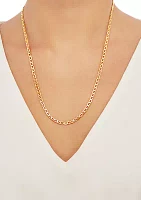 3.5 Millimeter Solid Mariner Chain Necklace in Gold Over Sterling Silver