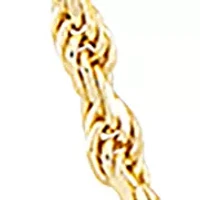 2.2 Millimeter Solid Rope Chain Necklace in Gold Over Sterling Silver