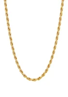 2.7 Millimeter Solid Rope Chain Necklace in Gold Over Sterling Silver