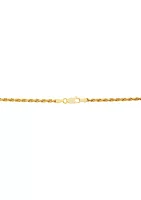 2.7 Millimeter Solid Rope Chain Necklace in Gold Over Sterling Silver