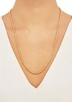 2.7 Millimeter Solid Rope Chain Necklace in Gold Over Sterling Silver