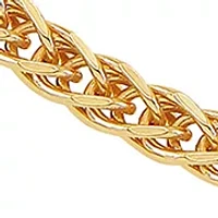 2.5 Millimeter Solid Round Wheat Chain Bracelet in Gold Over Sterling Silver