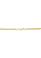 2.5 Millimeter Solid Round Wheat Chain Necklace  in Gold Over Sterling Silver