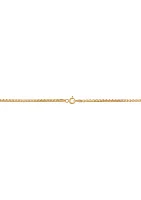 2 Millimeter Solid Round Box Chain Necklace in Gold Over Sterling Silver