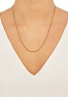 Millimeter Solid Round Box Chain Necklace in Gold Over Sterling Silver