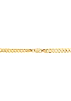 5 Millimeter Solid Flat Curb Chain Necklace in Gold Over Sterling Silver