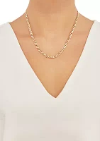 5 Millimeter Solid Flat Curb Chain Necklace in Gold Over Sterling Silver