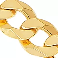 5 Millimeter Solid Flat Curb Chain Bracelet in Gold Over Sterling Silver