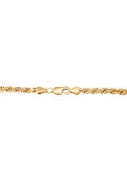 Millimeter Solid Rope Chain Necklace in Gold Over Sterling Silver