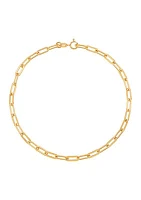 3.9 Millimeter Solid Paperclip Chain Bracelet in Gold Over Sterling Silver