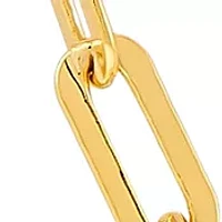 3.9 Millimeter Solid Paperclip Chain Necklace in Gold Over Sterling Silver