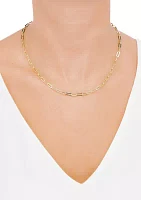 3.9 Millimeter Solid Paperclip Chain Necklace in Gold Over Sterling Silver