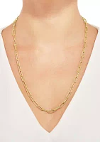 4.9 Millimeter Solid Paperclip Chain Necklace in Gold Over Sterling Silver