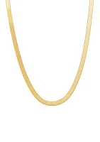 Herringbone Chain Necklace in Gold Over Sterling Silver