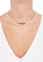 Herringbone Chain Necklace in Gold Over Sterling Silver