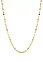 Tranciato 3.3 Millimeter Mariner Chain Necklace in Gold Over Sterling Silver