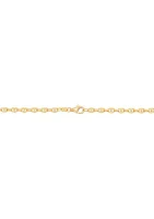 Tranciato 3.3 Millimeter Mariner Chain Necklace in Gold Over Sterling Silver