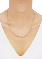 Tranciato 3.3 Millimeter Mariner Chain Necklace in Gold Over Sterling Silver