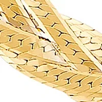 Solid Braided Herringbone Chain Bracelet in Gold Over Sterling Silver