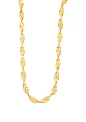 4 Millimeter Solid Twist Herringbone Chain in Sterling Silver