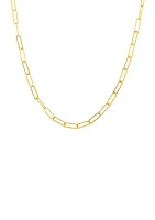 3.7 Millimeter Paperclip Chain Necklace in Gold Plated Metal