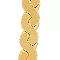 Serpentine 2 Side Chain Necklace in Gold Over Sterling Silver