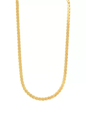 Serpentine 2 Side Chain Necklace in Gold Over Sterling Silver