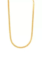 Serpentine 2 Side Chain Necklace in Gold Over Sterling Silver