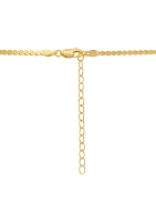 Serpentine 2 Side Chain Necklace in Gold Over Sterling Silver