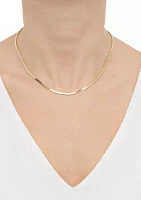 Serpentine 2 Side Chain Necklace in Gold Over Sterling Silver