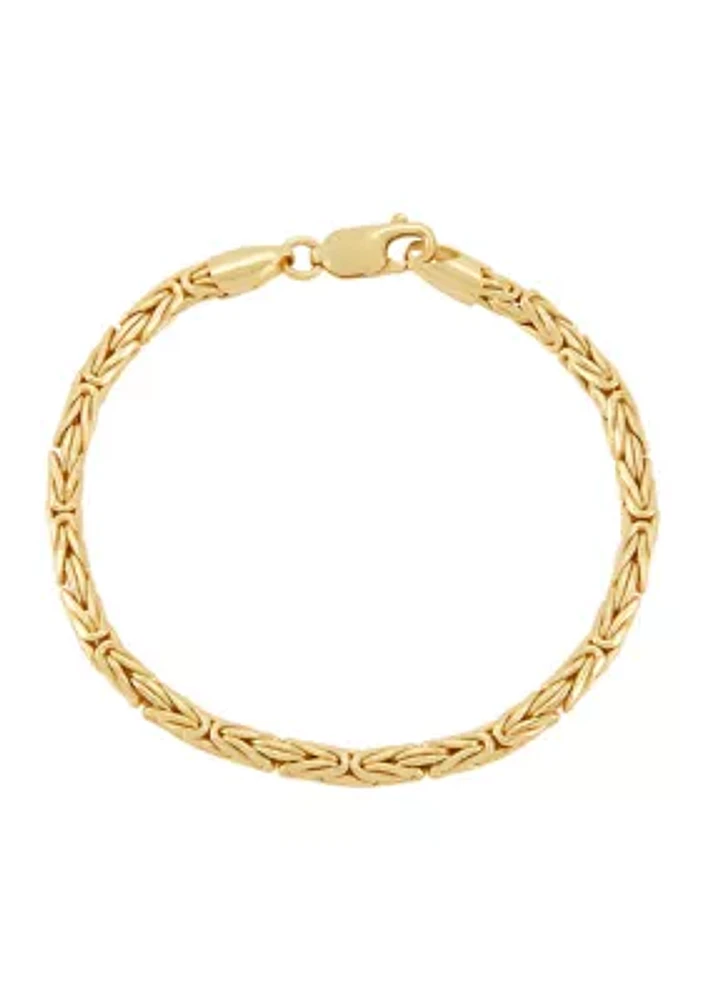 Round Byzantine Chain Bracelet in Gold Over Sterling Silver