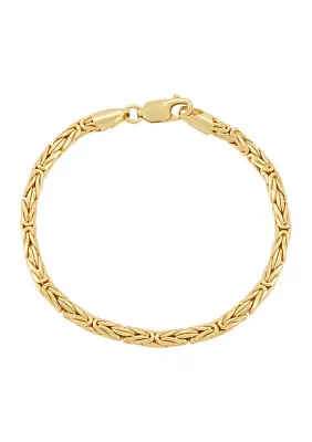 Round Byzantine Chain Bracelet in Gold Over Sterling Silver