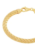 Hollow Round Bead Chain Bracelet in Gold Over Sterling Silver